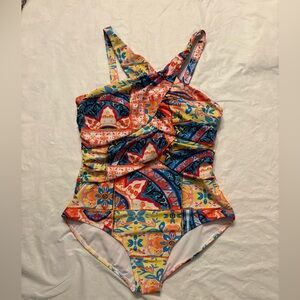 Hanna Nikole patchwork "Soleil” One Piece Swimsuit